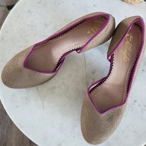 Anthropologie Miss Albright retro D'Orsay cut out hidden platform pumps Sz 8